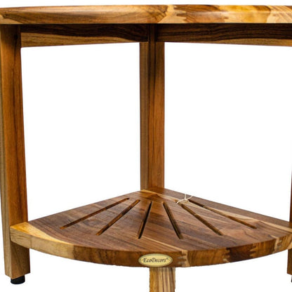 13" Brown Solid Wood Bathroom Shelves HomeRoots