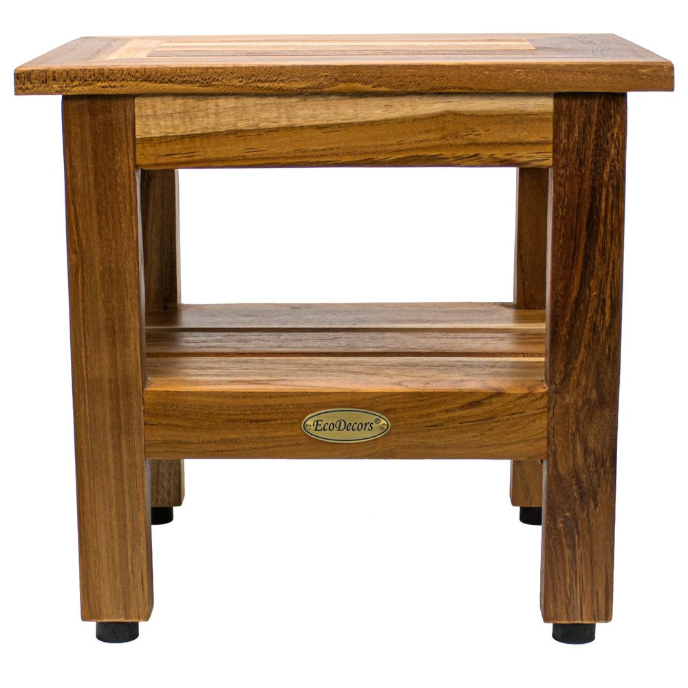 14" Brown Solid Wood Bathroom Shelves HomeRoots