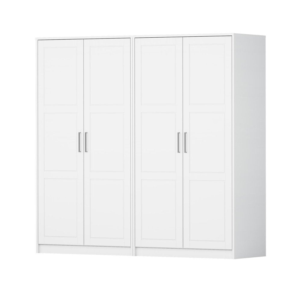 72" White Solid Wood Four Door Combo Dresser — view 9