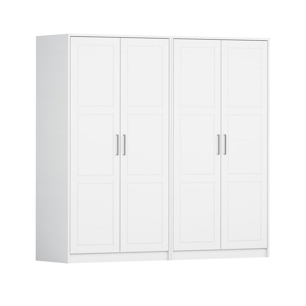 72" White Solid Wood Four Door Combo Dresser — view 4