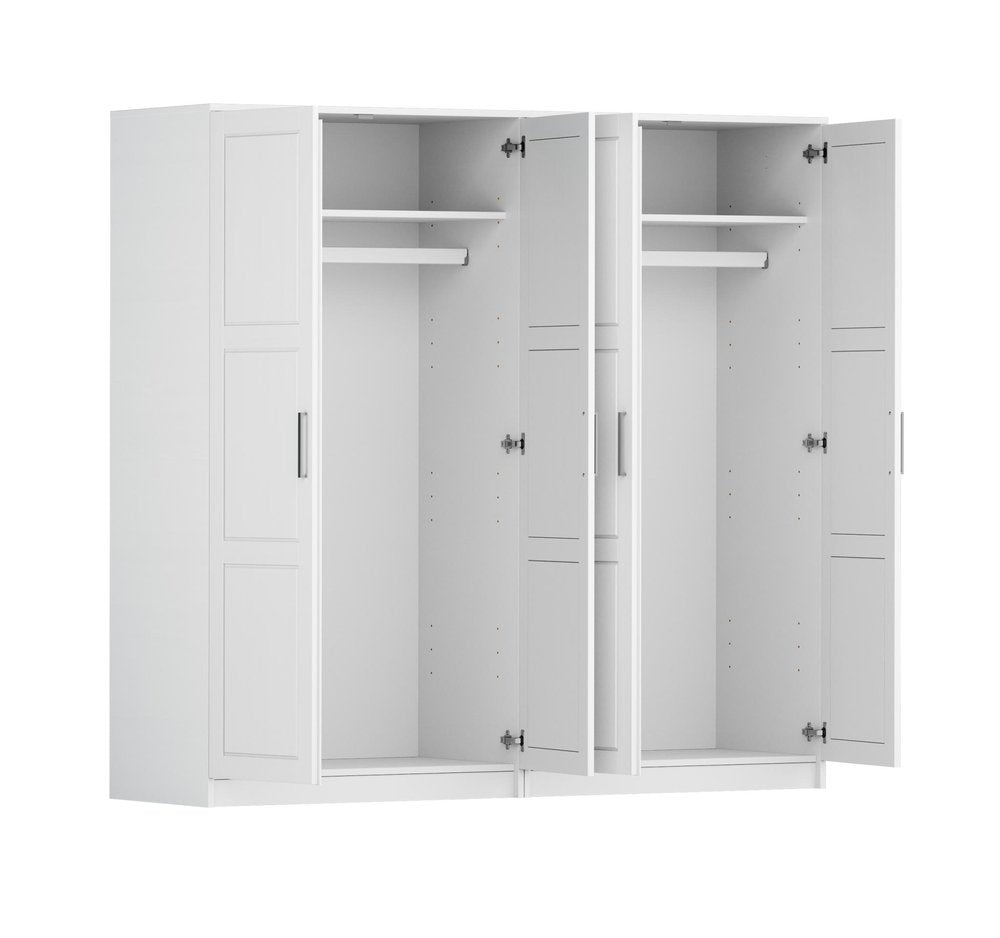 72" White Solid Wood Four Door Combo Dresser HomeRoots