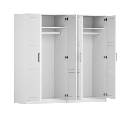 72" White Solid Wood Four Door Combo Dresser HomeRoots