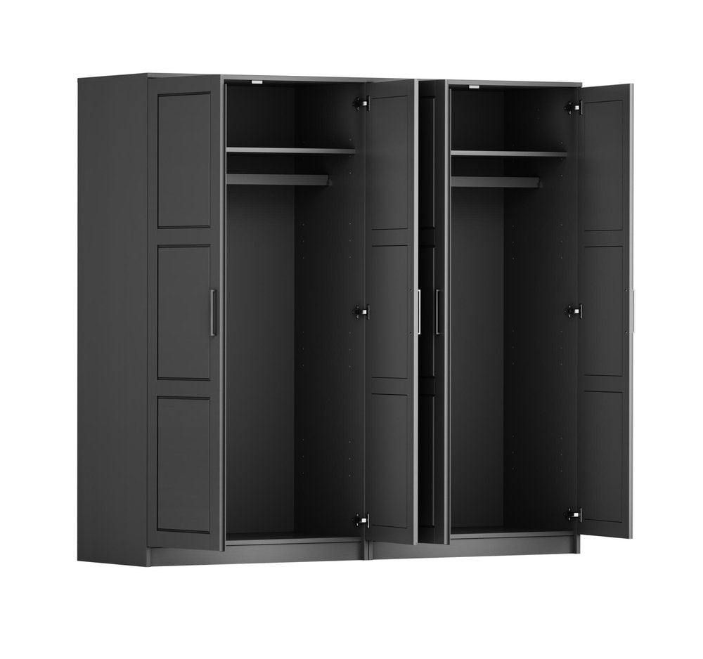 72" White Solid Wood Four Door Combo Dresser — view 12