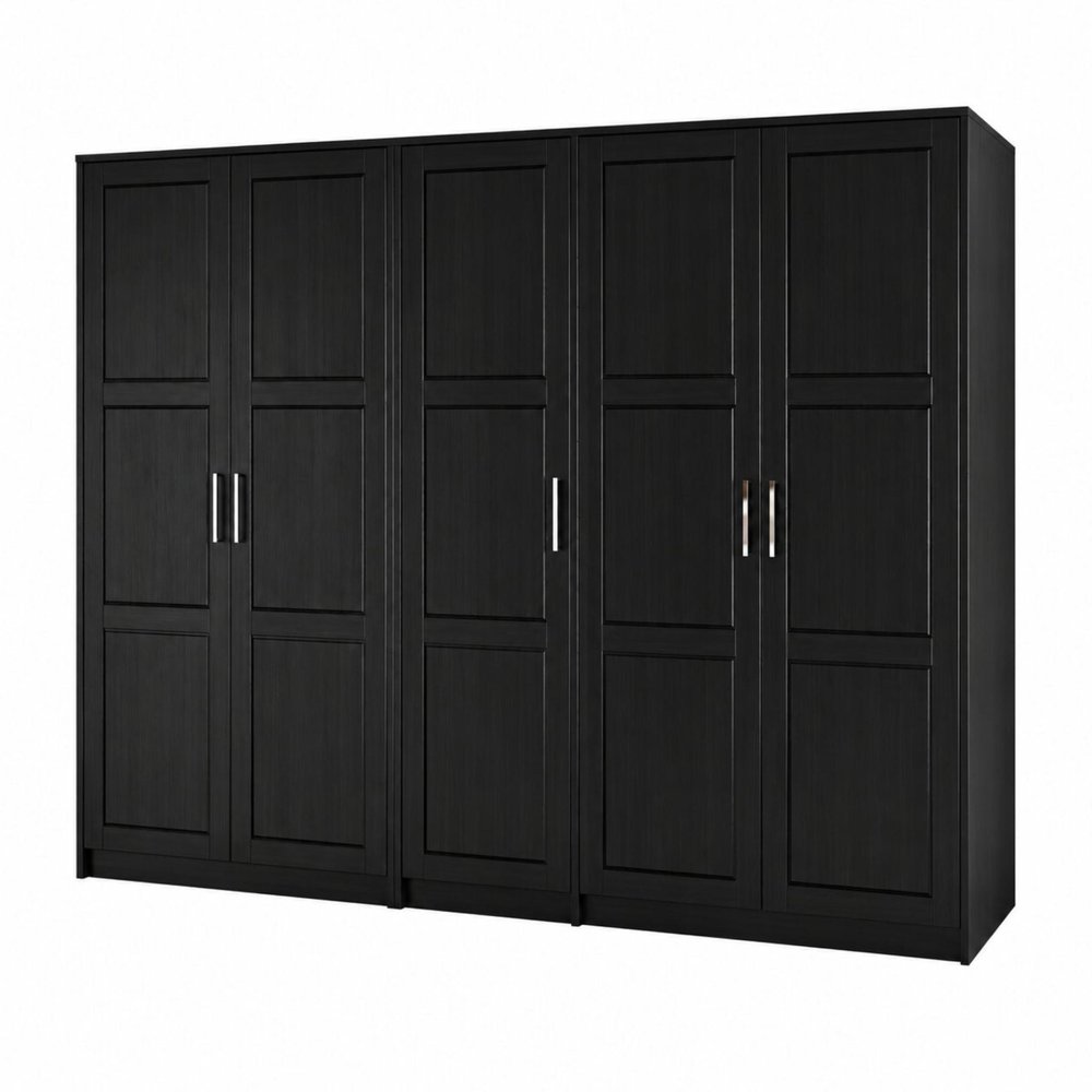 72" Black Solid Wood Five Door Combo Dresser — view 6