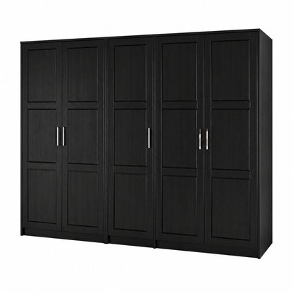 72" Black Solid Wood Five Door Combo Dresser HomeRoots