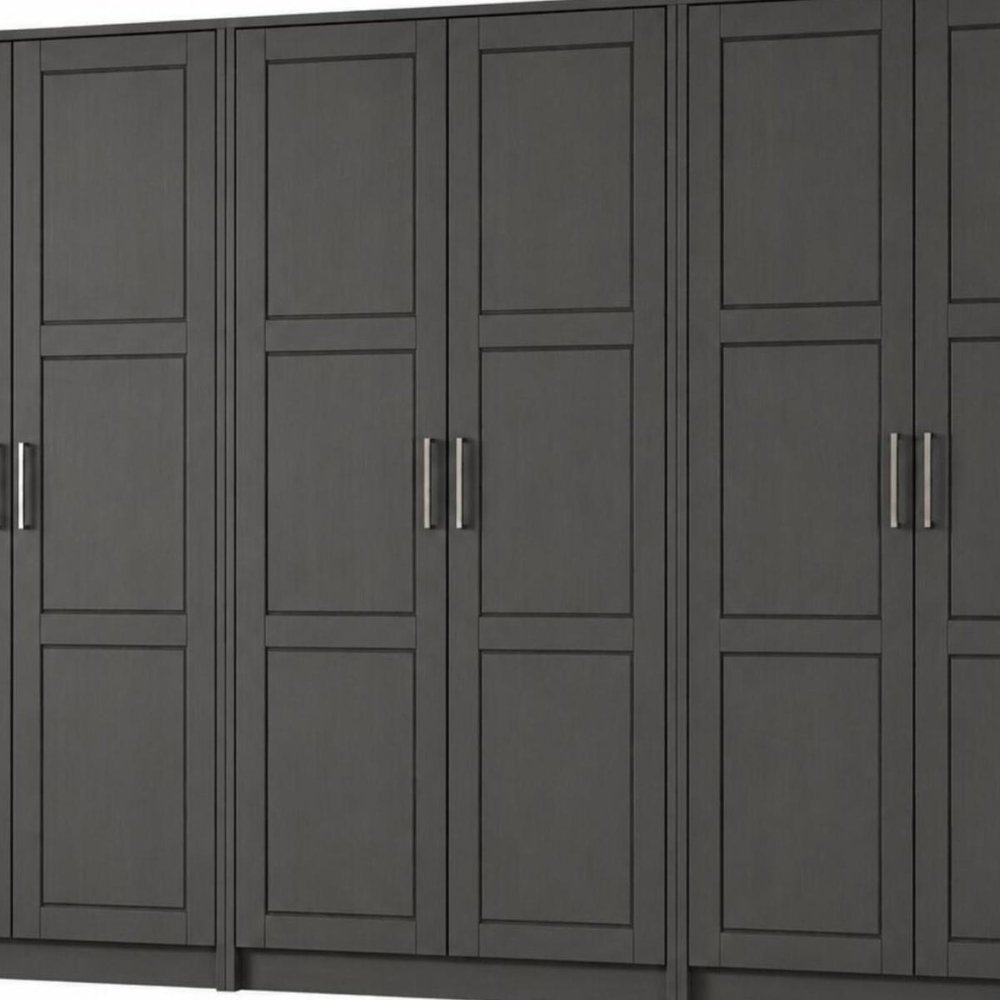 72" Black Solid Wood Six Door Combo Dresser — view 3