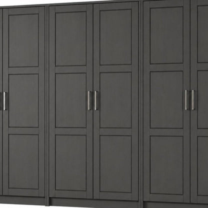 72" Black Solid Wood Six Door Combo Dresser HomeRoots
