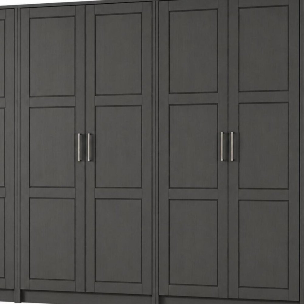 72" Black Solid Wood Six Door Combo Dresser — view 4