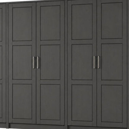 72" Black Solid Wood Six Door Combo Dresser HomeRoots