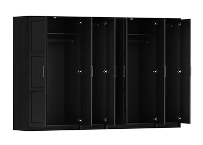 72" Black Solid Wood Six Door Combo Dresser HomeRoots