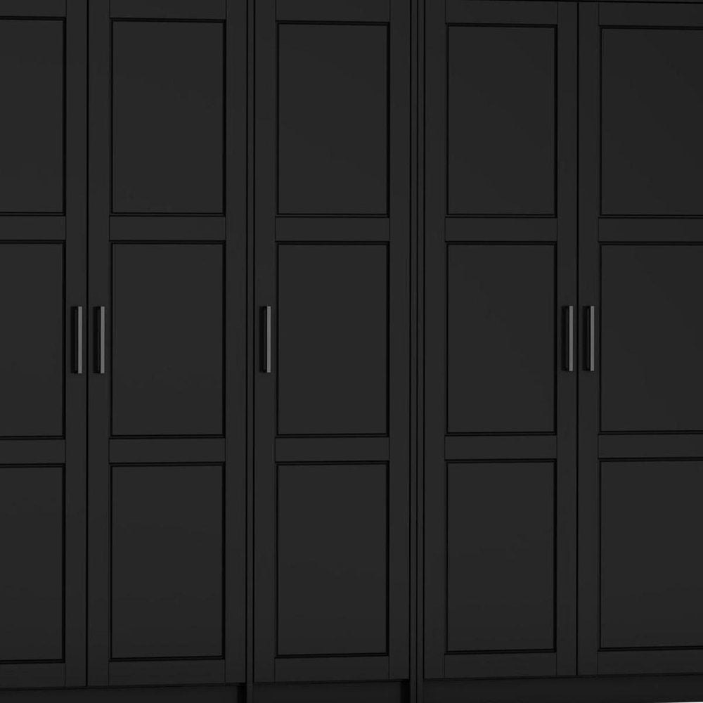 72" Black Solid Wood Six Door Combo Dresser HomeRoots