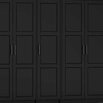 72" Black Solid Wood Six Door Combo Dresser HomeRoots