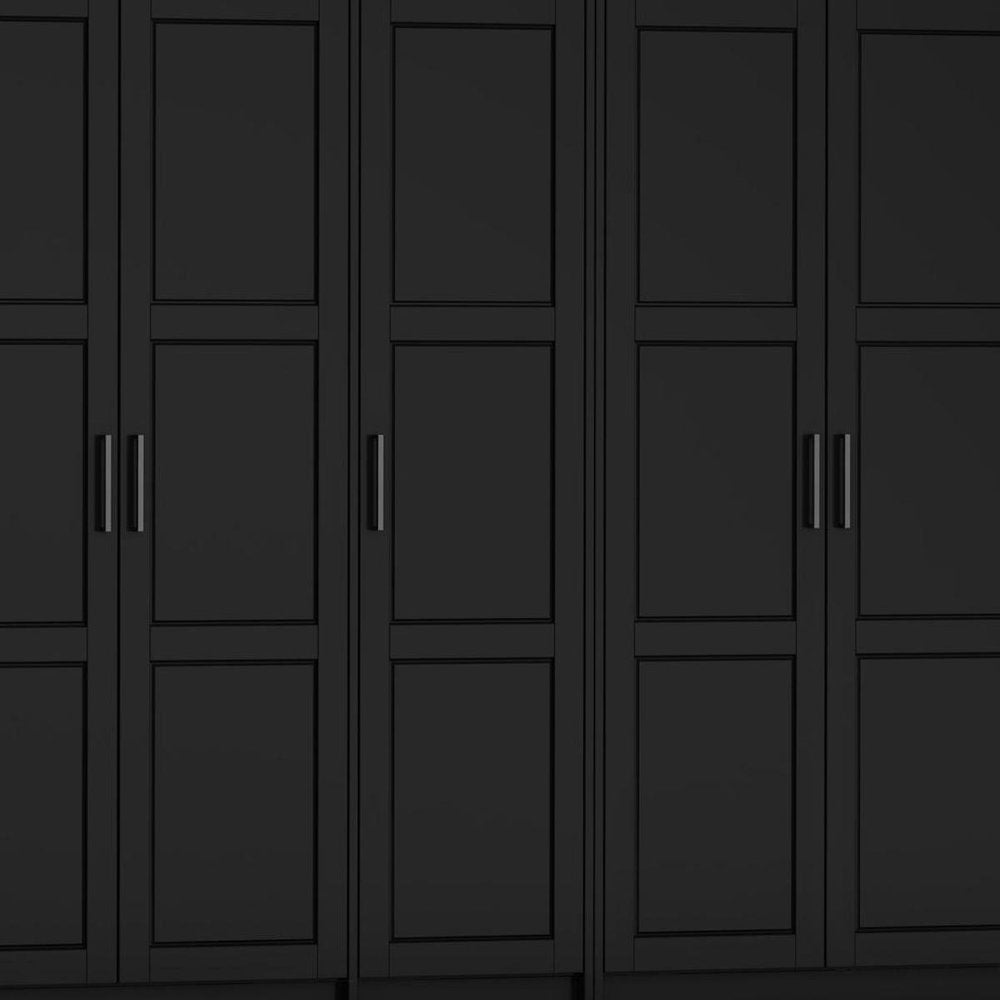 72" Black Solid Wood Six Door Combo Dresser HomeRoots