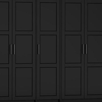 72" Black Solid Wood Six Door Combo Dresser HomeRoots