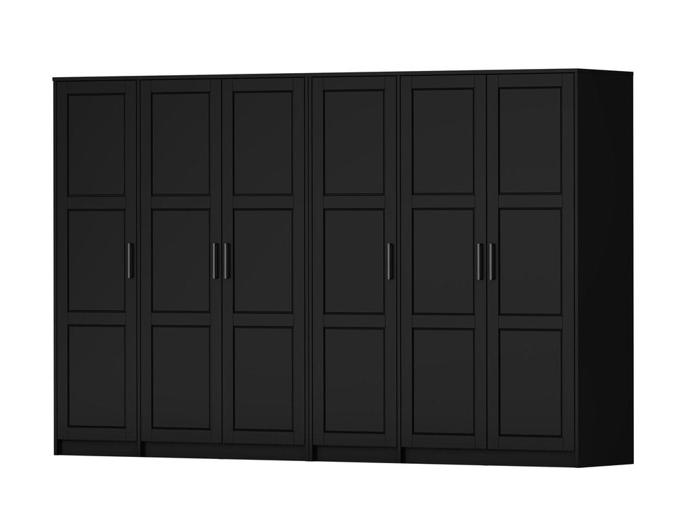 72" Black Solid Wood Six Door Combo Dresser HomeRoots