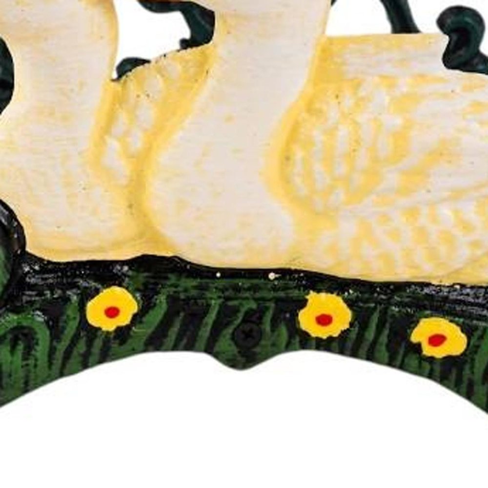 8" Black And Yellow Iron Ducklings Garden Hose Hanger HomeRoots