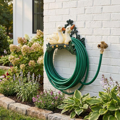 8" Black And Yellow Iron Ducklings Garden Hose Hanger HomeRoots