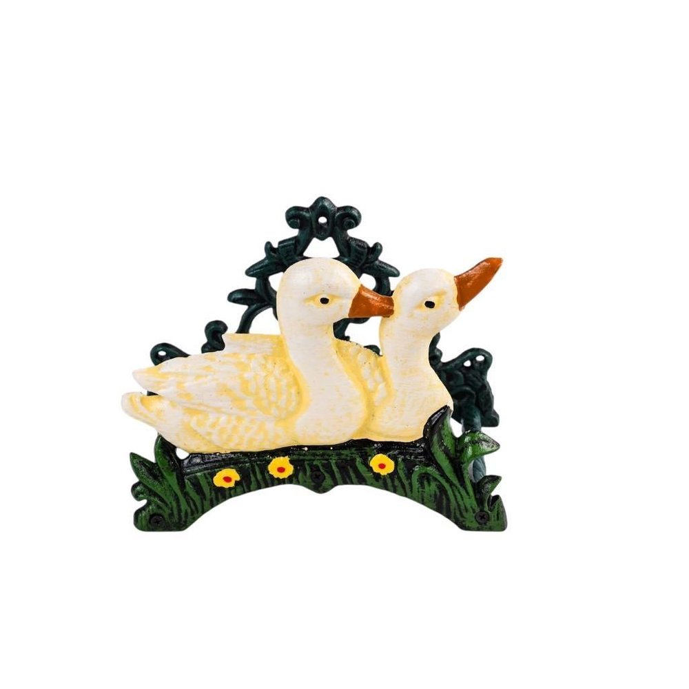 8" Black And Yellow Iron Ducklings Garden Hose Hanger HomeRoots