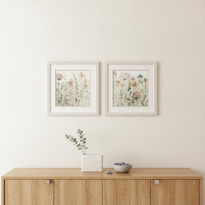 Set Of Two Fall Sketchbook Distressed White Framed Wall Art HomeRoots