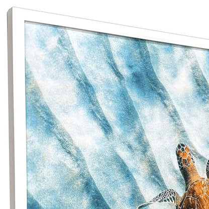 Sandbar Sea Turtle White Framed Wall Art HomeRoots