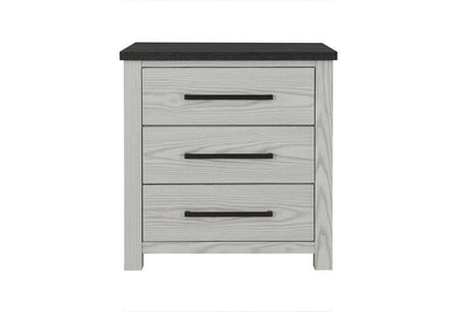 24" Beige Wood Two Drawer Nightstand HomeRoots