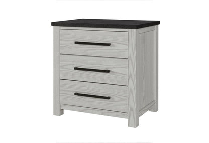 24" Beige Wood Two Drawer Nightstand HomeRoots
