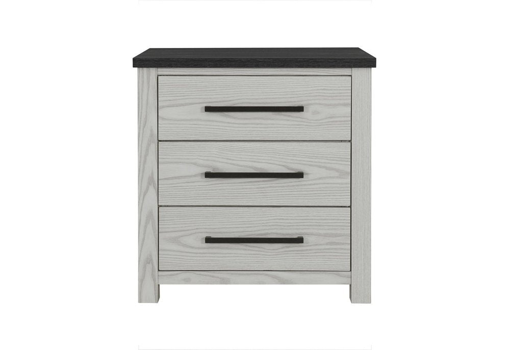 24" Beige Wood Two Drawer Nightstand HomeRoots