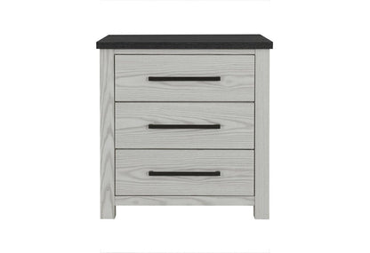 24" Beige Wood Two Drawer Nightstand HomeRoots