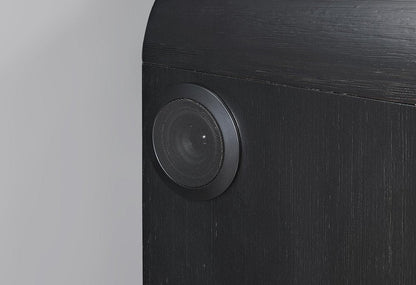 27" White And Black Wood Lighted Nightstand with USB Port and Integrated Tech HomeRoots