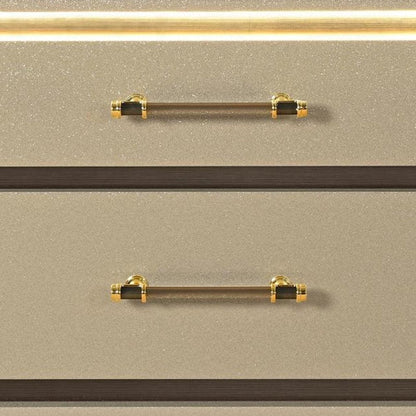 24" Gold Wood Lighted Two Drawer Nightstand HomeRoots