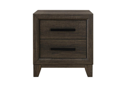 22" Dark Brown And Brown Wood Two Drawer Nightstand HomeRoots