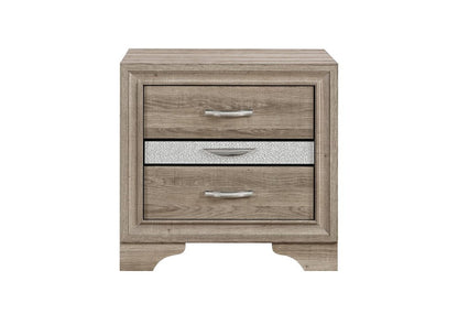 26" Natural Wood Two Drawer Nightstand HomeRoots