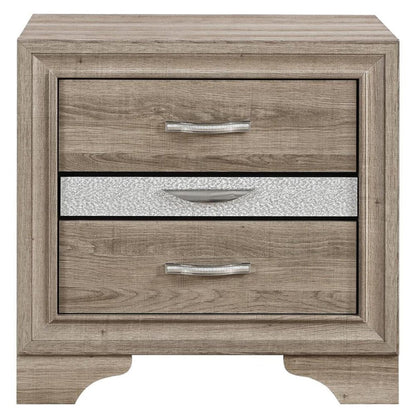 26" Natural Wood Two Drawer Nightstand HomeRoots