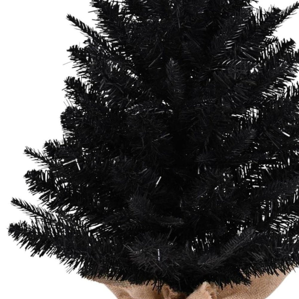 2' Black Full Fir Christmas Tree With Burlap Base — view 4