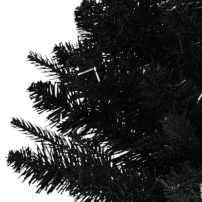 2' Black Full Fir Christmas Tree With Burlap Base