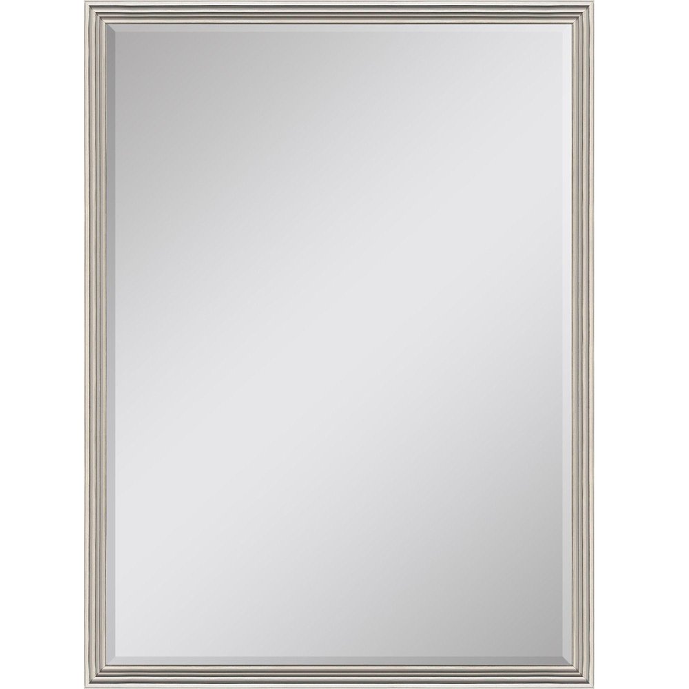 38" X 26" Silver Wood Framed Accent Mirror HomeRoots