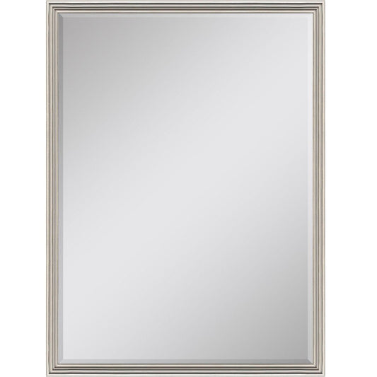 38" X 26" Silver Wood Framed Accent Mirror