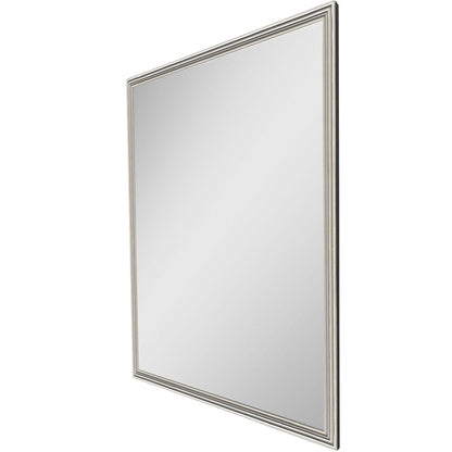 38" X 26" Silver Wood Framed Accent Mirror HomeRoots