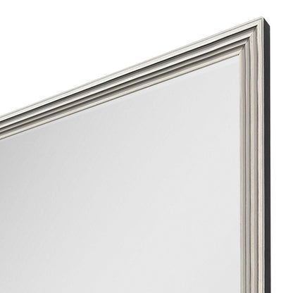 38" X 26" Silver Wood Framed Accent Mirror HomeRoots