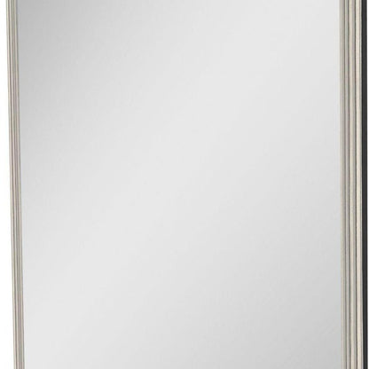 38" X 26" Silver Wood Framed Accent Mirror HomeRoots