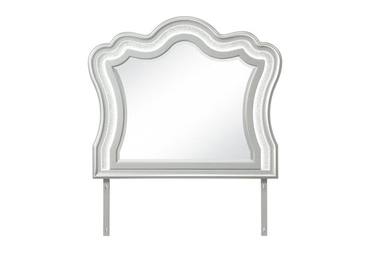 42" X 50" Silver Wood Crowned Top Lighted Dresser Mount Framed