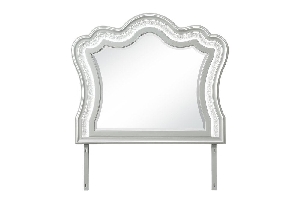 42" X 50" Silver Wood Crowned Top Lighted Dresser Mount Framed HomeRoots