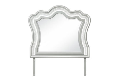 42" X 50" Silver Wood Crowned Top Lighted Dresser Mount Framed