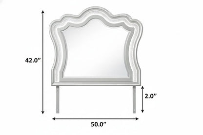 42" X 50" Silver Wood Crowned Top Lighted Dresser Mount Framed