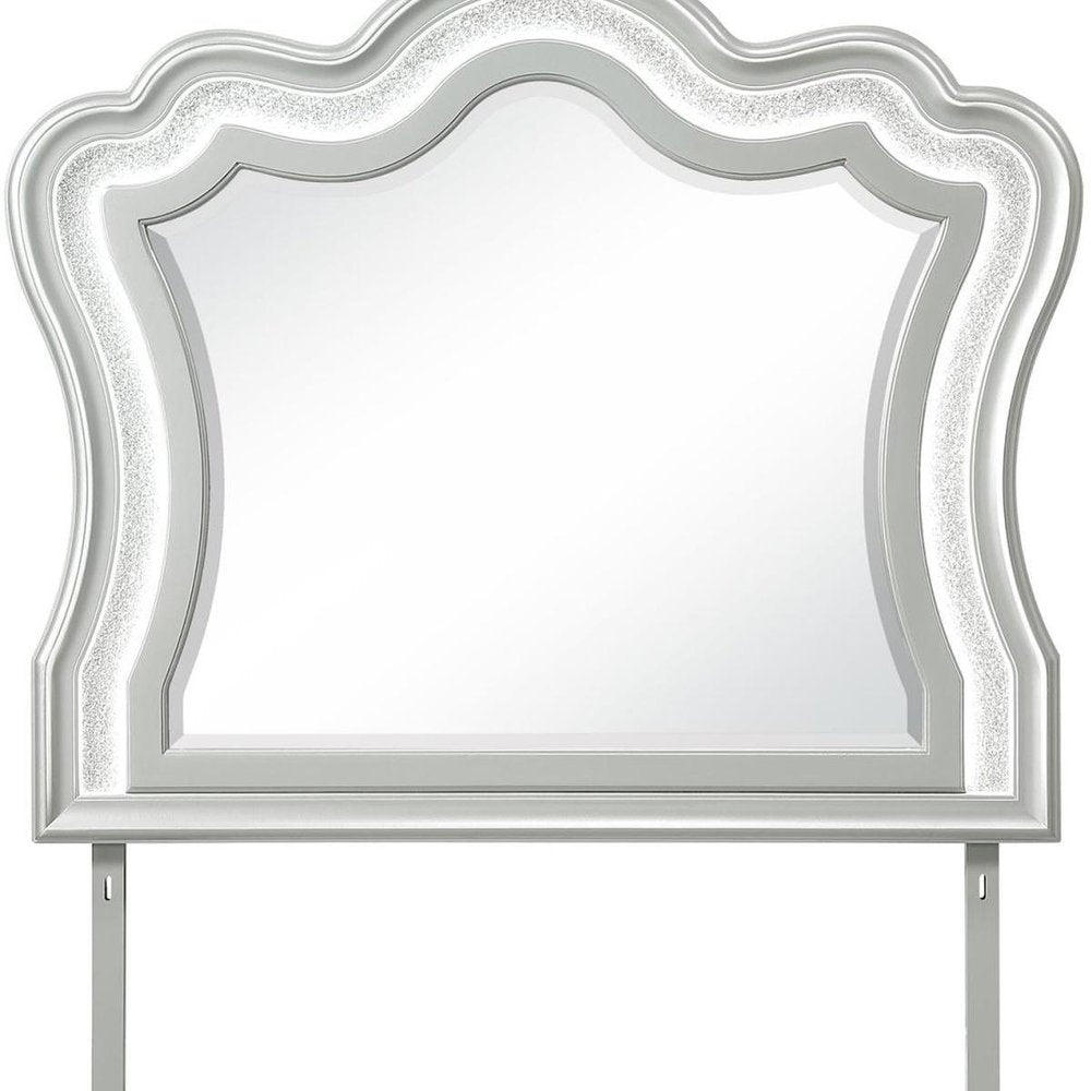 42" X 50" Silver Wood Crowned Top Lighted Dresser Mount Framed — view 4