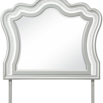 42" X 50" Silver Wood Crowned Top Lighted Dresser Mount Framed