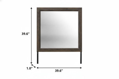 40" X 40" Dark Brown Wood Dresser Mount Framed HomeRoots