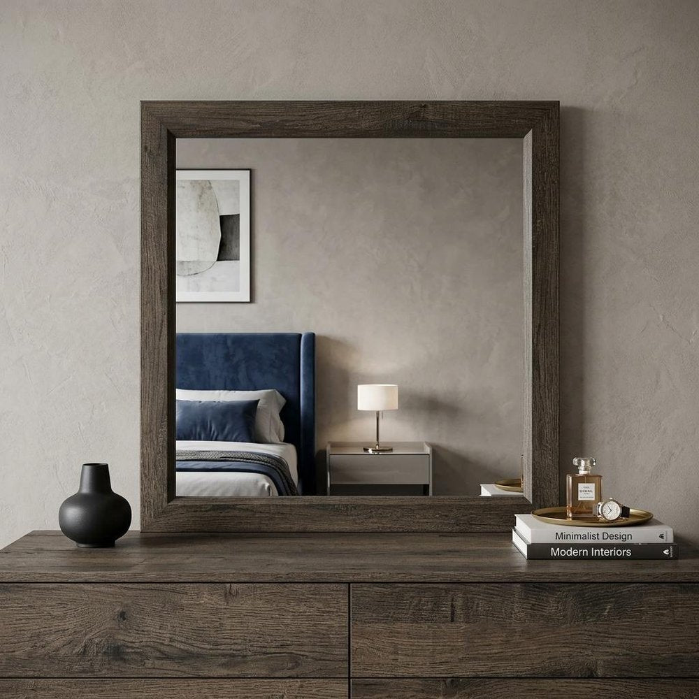 40" X 40" Dark Brown Wood Dresser Mount Framed — view 6