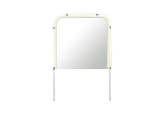 40" X 42" Beige Wood Lighted Dresser Mount Floating Framed