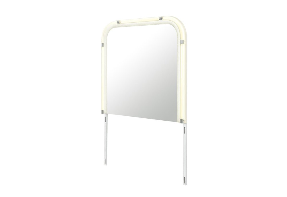 40" X 42" Beige Wood Lighted Dresser Mount Floating Framed — view 2
